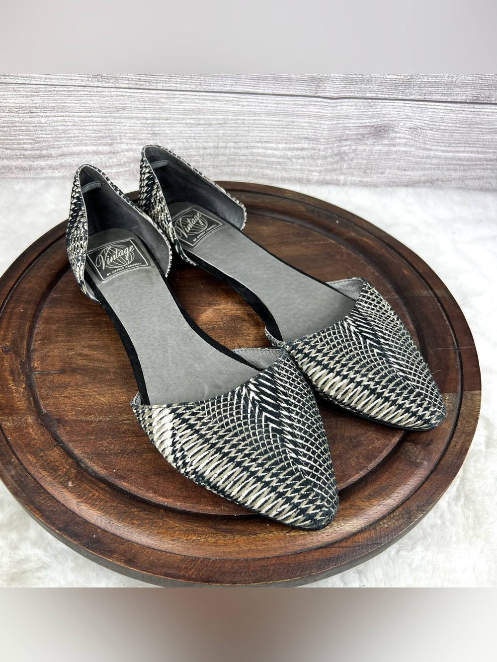 Vintage by Jeffrey Campbell Women’s Flats Size 8 Geometric In Love D’Orsay Shoes